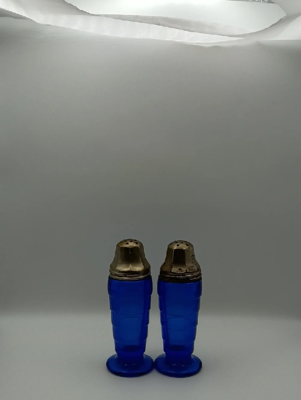 VTG 1930s Hazel Atlas Cobalt Blue Moderntone Art Deco Salt & Pepper Shakers!